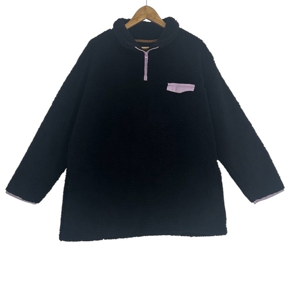 koolaburra By Ugg Sweaters - Koolaburra by Ugg Cozy Sherpa 1/4 Zip Pullover Black in Size XL